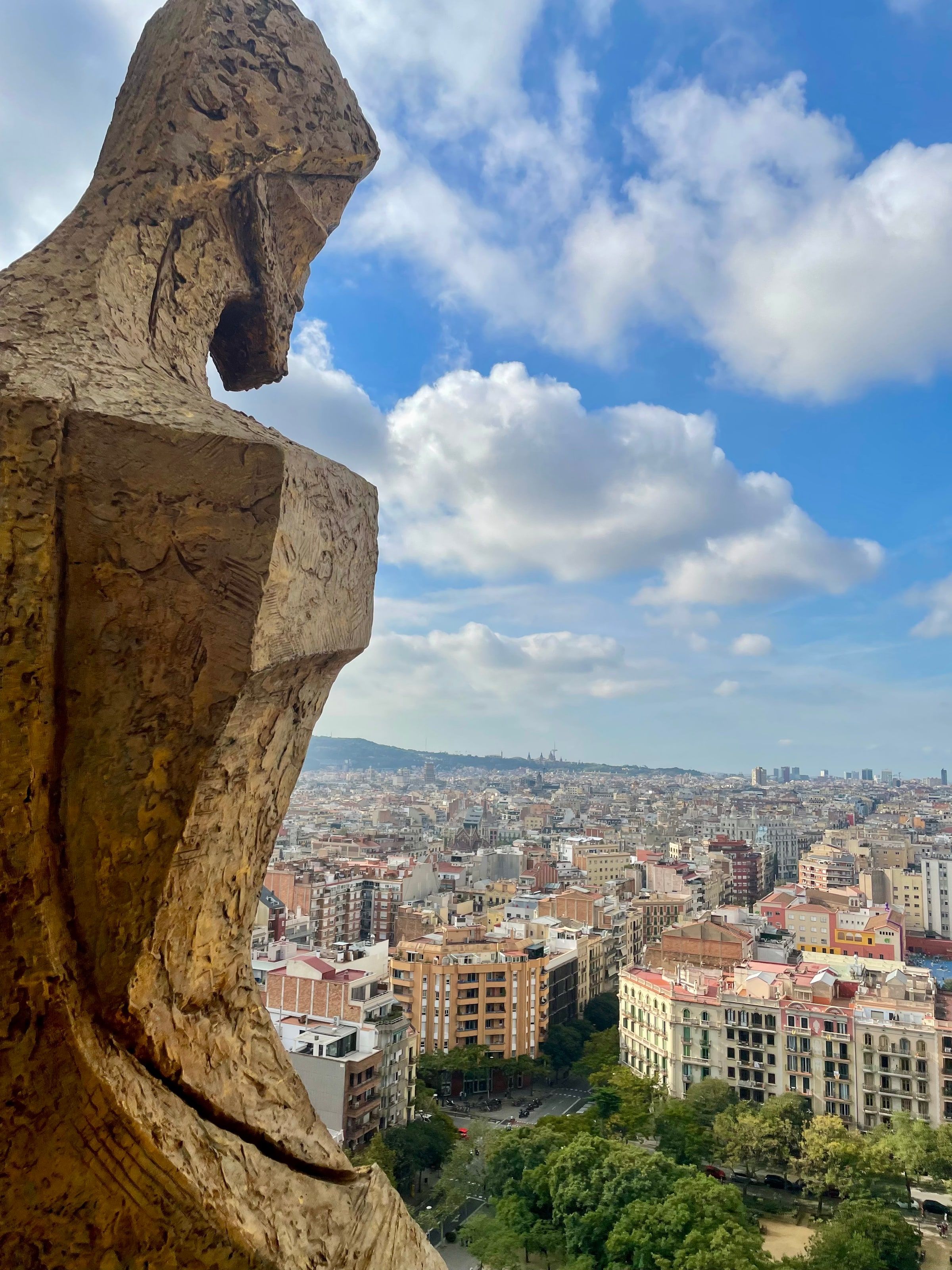 Barcelona vista desde una de las torres de la Sagrada Família
