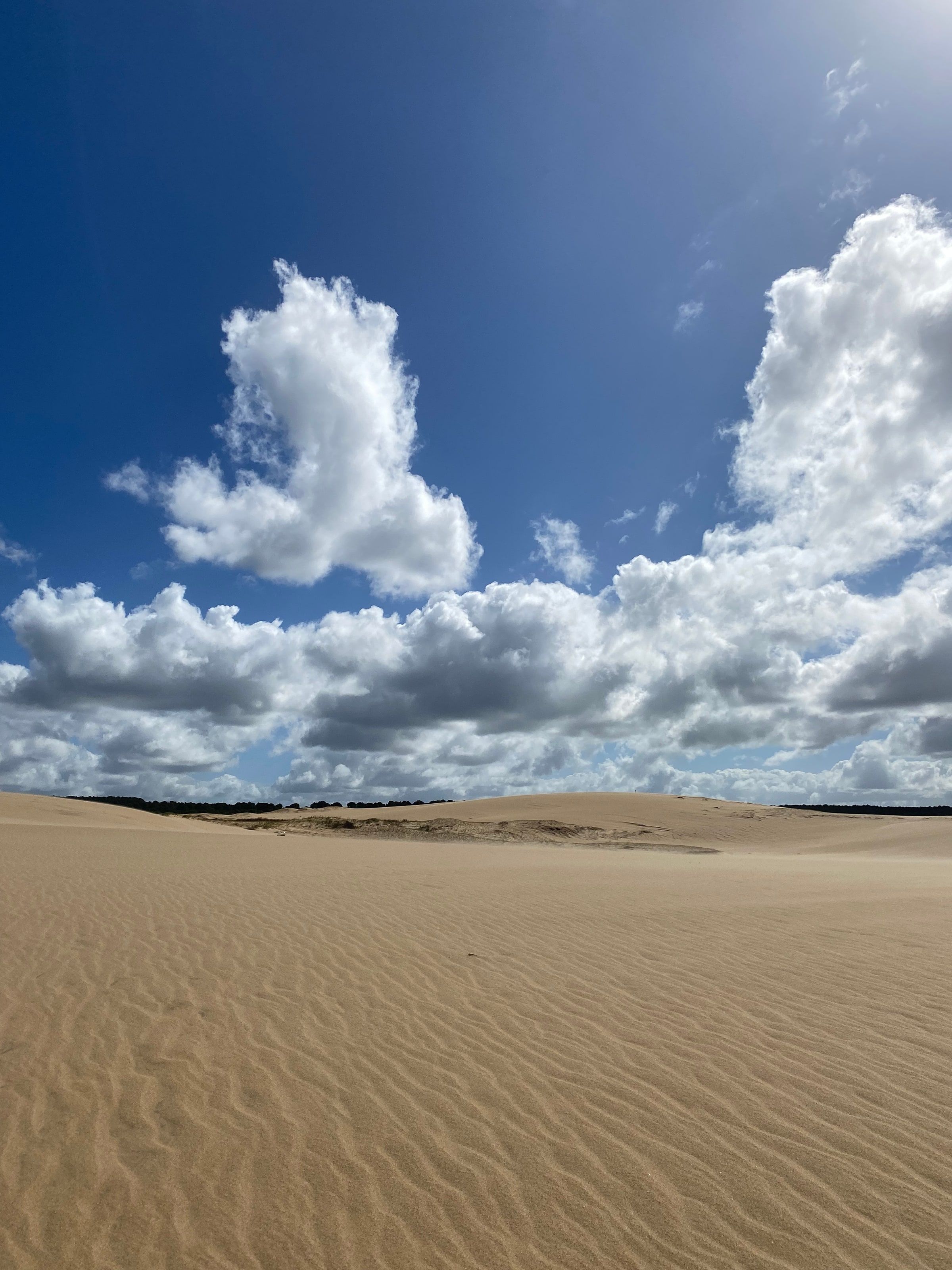Dunas de arena con nubes en Cabo Polonio