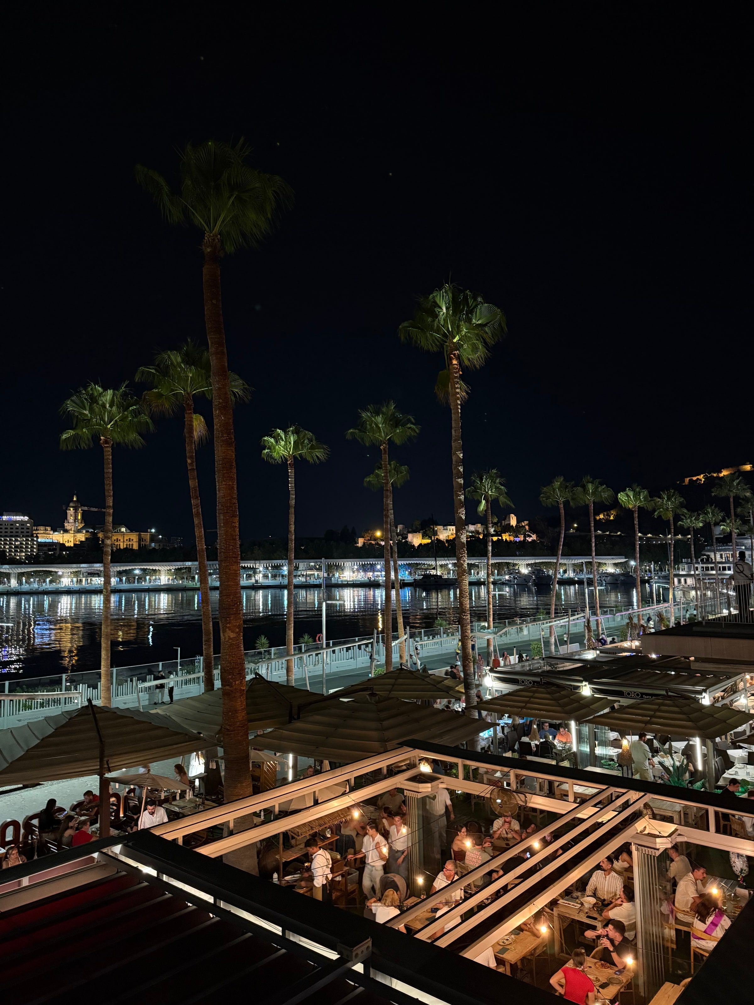 El Muelle Uno de noche