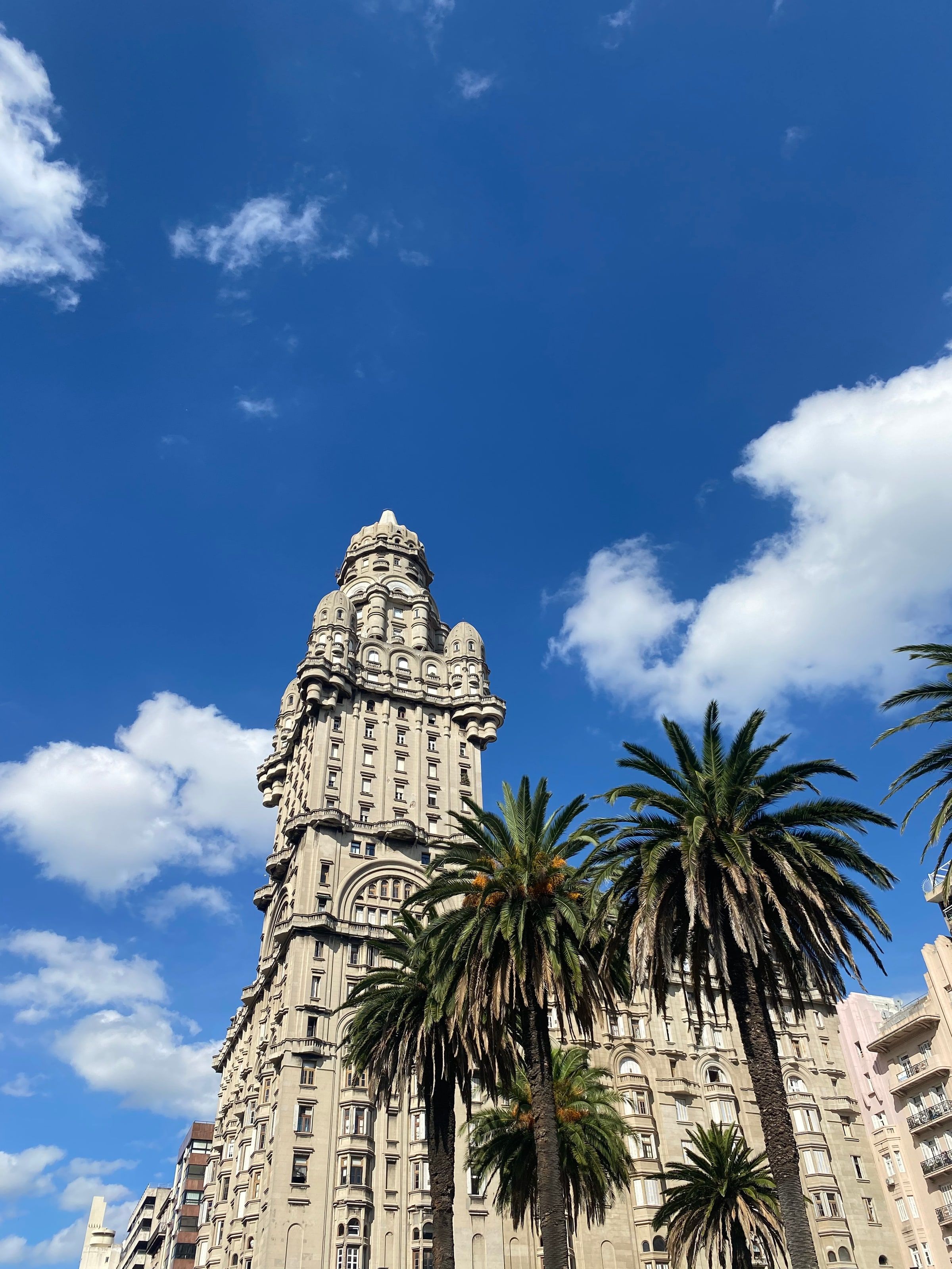 El Palacio Salvo entre palmeras